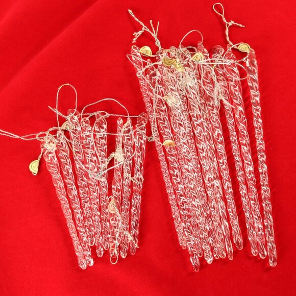 Glass Icicle Ornaments Winter Decorations for Christmas Tree - 2 Size Total 194 - Picture 2 of 10